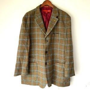 Vintage Plaid Wool Blend Blazer Women’s XXL